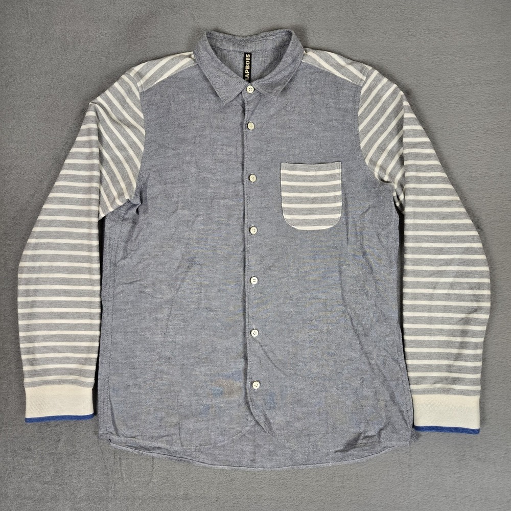 Frapbois Shirt Womens Size 3 Cotton Stripe Pocket Japan Button Down
